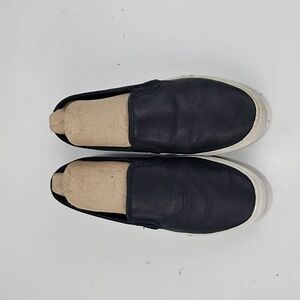 Black leather sorel campsneak sneakers